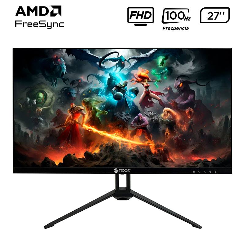 Monitor plano TEROS TE-2712S, 27" FHD IPS, HDMI, VGA