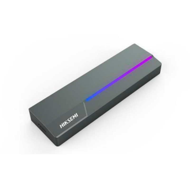 Enclosure (estuche) portatil HIKSEMI MDR1 con luz RGB, Interfaz USB 3.2 Gen 2 Tipo-C, Gris