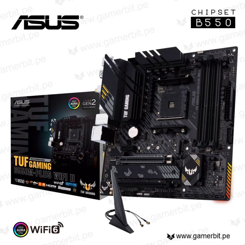 ASUS TUF GAMING B550-PLUS WIFI II, Socket AM4, AMD B550, Dua