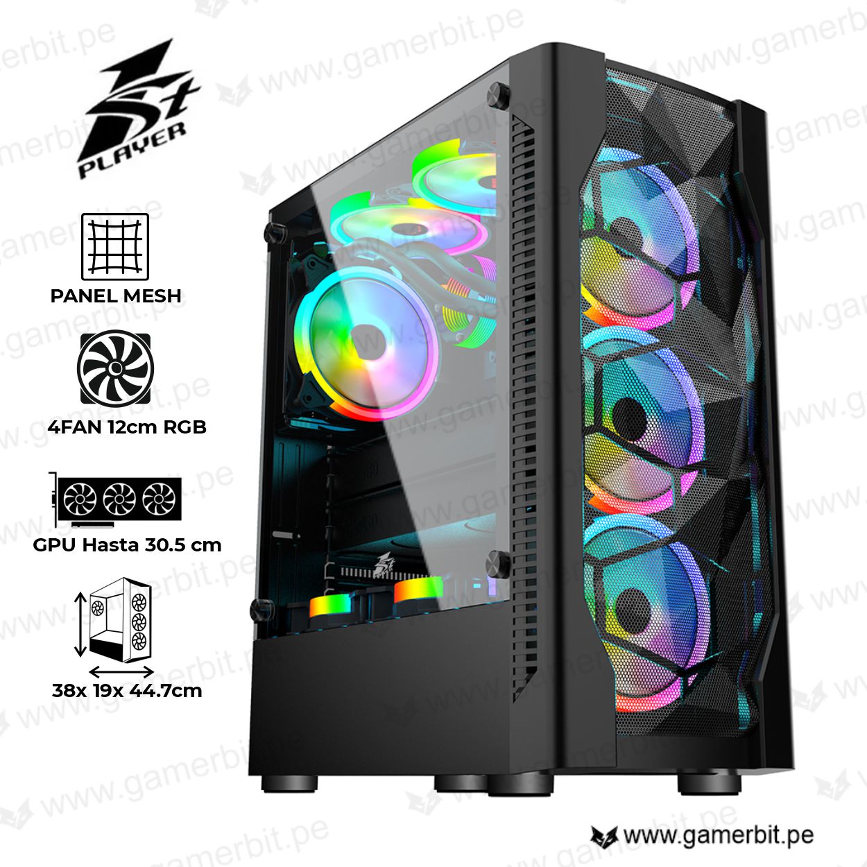 CASE GAMER 1STPLAYER DK-D4 BLACK SIN FUENTE